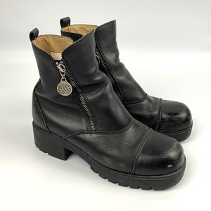 Double H 3005 Black Leather Motorcycle Boots